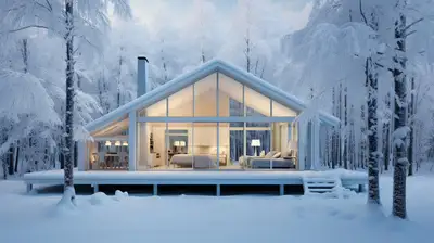 Minimalist Snow Forest Establishment