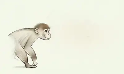 Monkey to Man to Robot Transformation Video Prompt