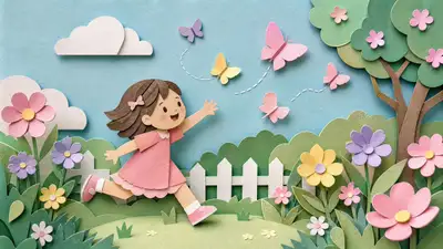 Layered papercraft illustration template