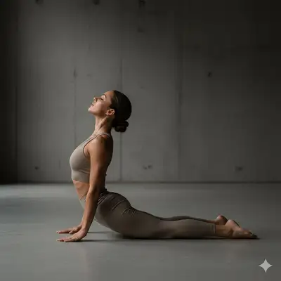 Fitness editorial flex pose with cinematic side and rim lighting