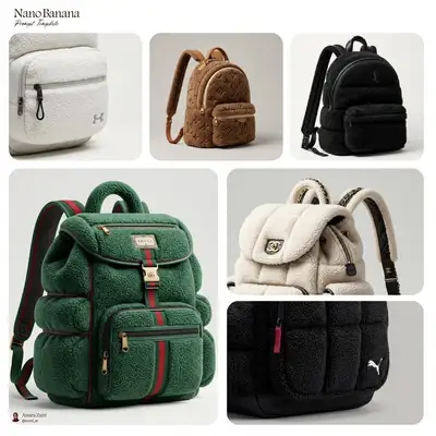 Plush Padded Backpack Studio Product Photograph