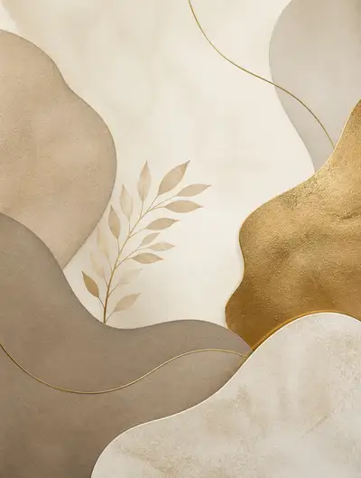 Luxurious abstract organic wall art design