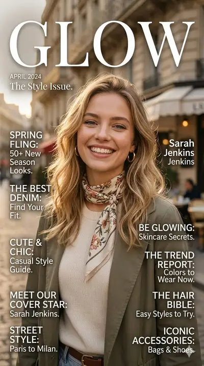 High-End Fashion Magazine Cover 'GLOW'