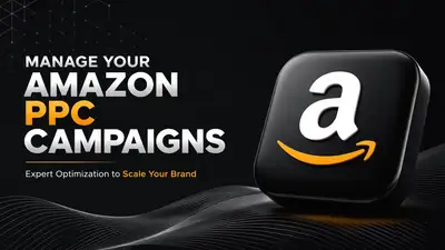 Dark tech promo graphic for Amazon PPC agency