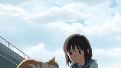 Anime Girl Feeding Stray Cat