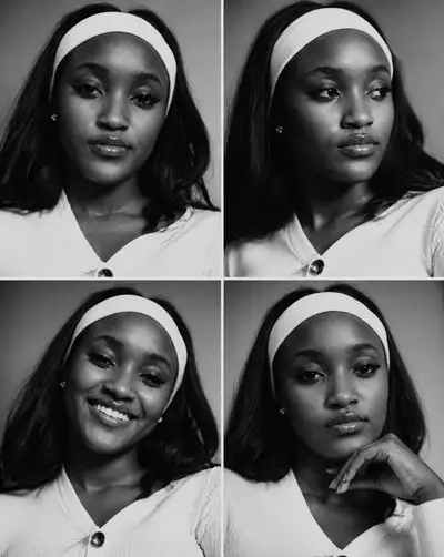 Black and white fashion casting contact sheet grid