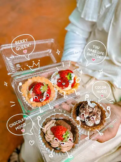 Kawaii Dessert Photography with Doodle Overlays