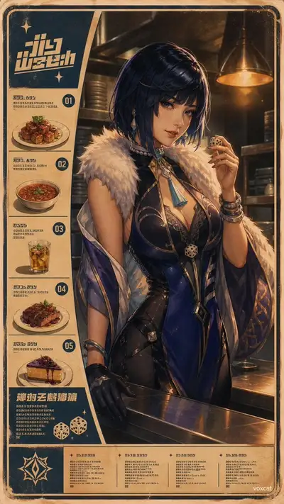 Retro midnight diner menu cover with airbrushed poster art
