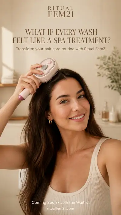 UGC-style scalp massager ad for a hair-care brand