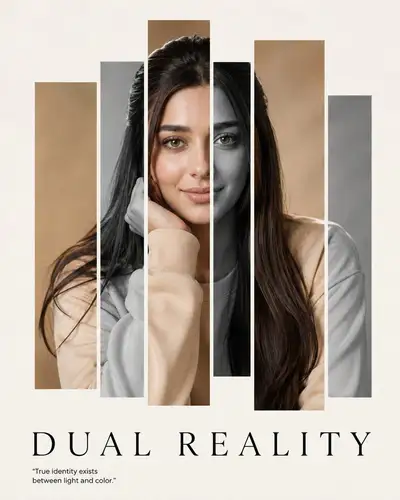Dual Reality Luxury Editorial Portrait