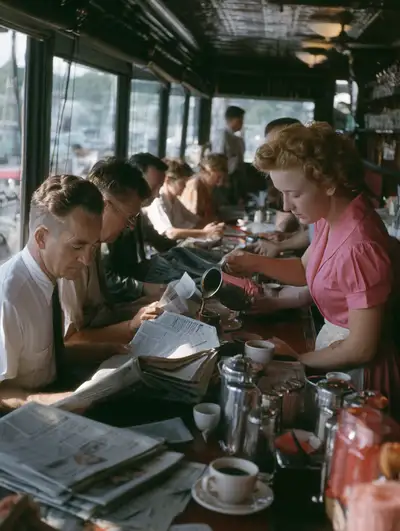 1950s Americana coffee shop documentary photo