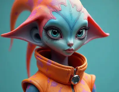 Fashionable Young Alien Girl Character Design