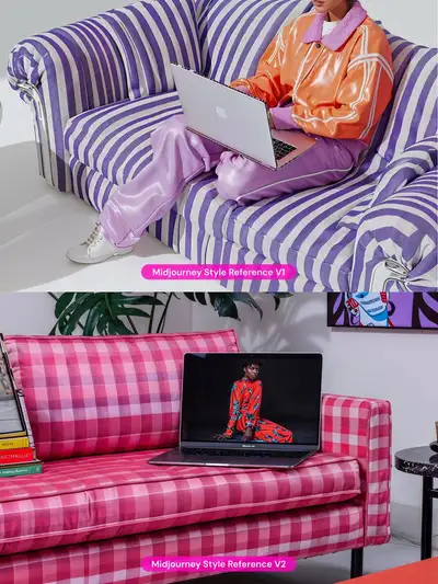 Macbook Mockup on Couch with Style Reference