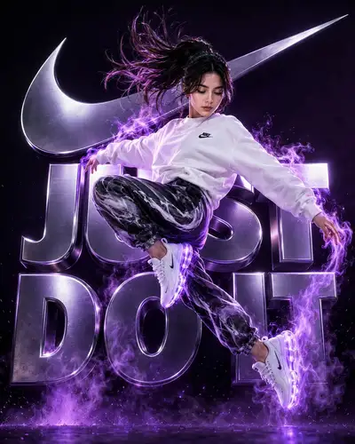 Cinematic Sports Fashion Poster: Neon Leap