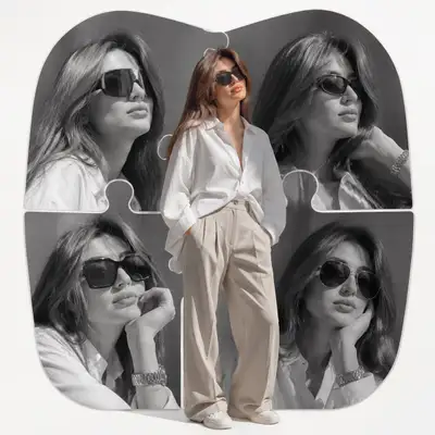 High-End Fashion Editorial Collage Portrait