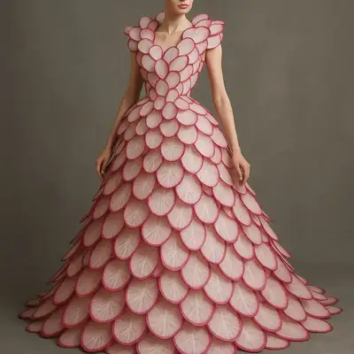 Radish Petal Haute Couture Dress