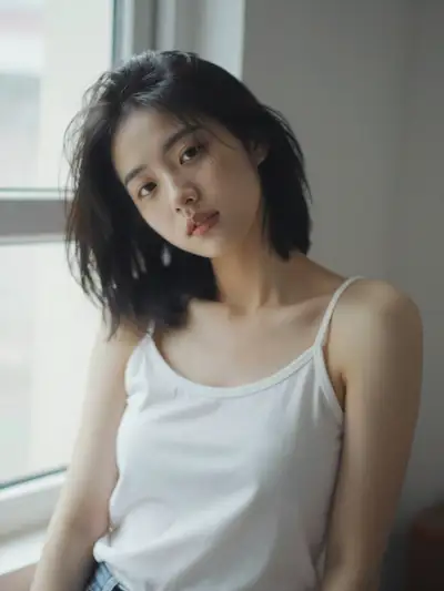 Candid smartphone style casual portrait photo