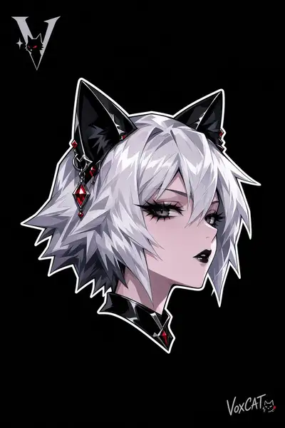 Black Porcelain / Silver Edge Anime Style Prompt