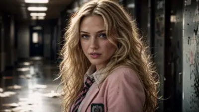 Cinematic Portrait of a Fierce Woman in School Uniform
