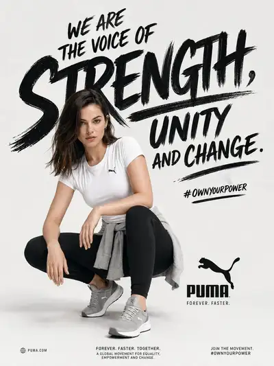 Pôster de moda esportiva de empoderamento com tipografia em pincel (GPT Image 2)
