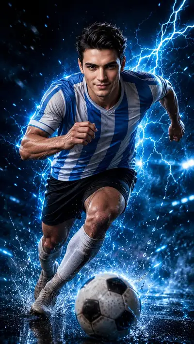 Football Action Poster with Face Identity Lock