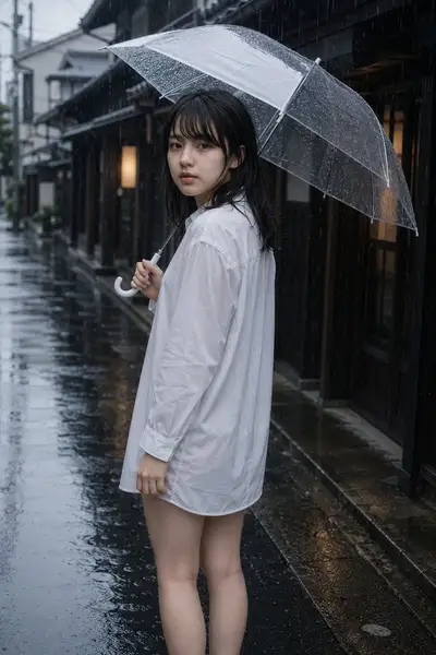 Cinematic Rainy Japanese Street Portrait