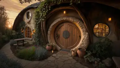 Hobbit House Außenaufnahme Redaktionelles Foto