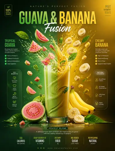 Botanical fusion masterpiece poster with glass morphism