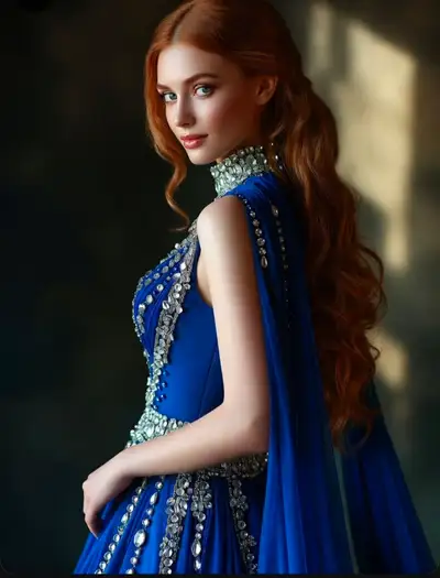Regal Royal Blue Gown Portrait