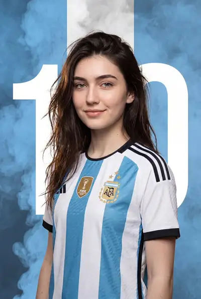 Pôster promocional esportivo da seleção argentina com a camisa número 10