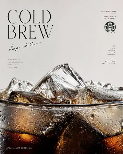Ultra-Premium Starbucks Cold Brew Vertical Poster