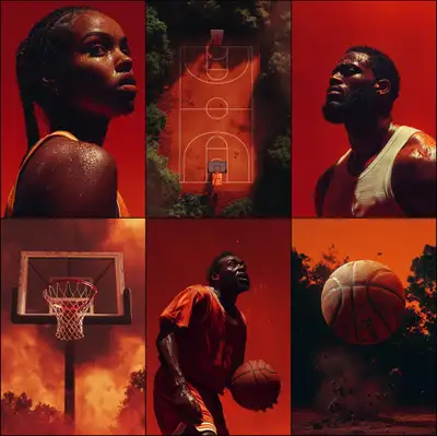 Prompt Midjourney de basketball