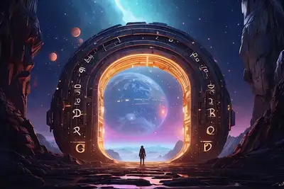 Mysterious Alphabet Gate on Alien Planet