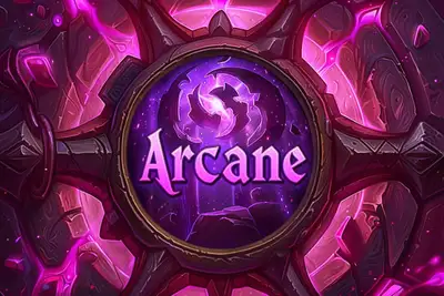 Hearthstone-style typographic game asset prompt