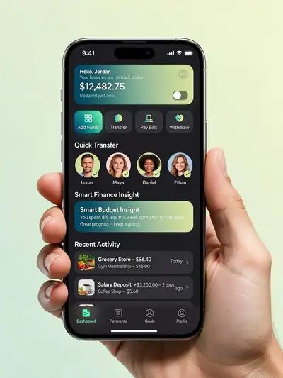 Ultra-Realistic iPhone Fintech App Mockup
