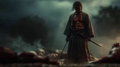武士回忆战斗场景，JSON视频提示词
