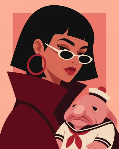 Editorial Flat-Vector Portrait Prompt