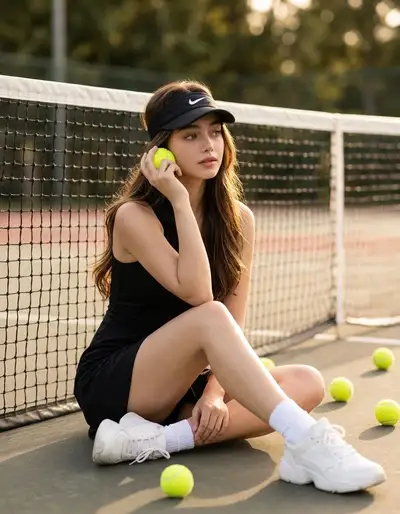 Identity-Locked Tennis Fashion Editorial