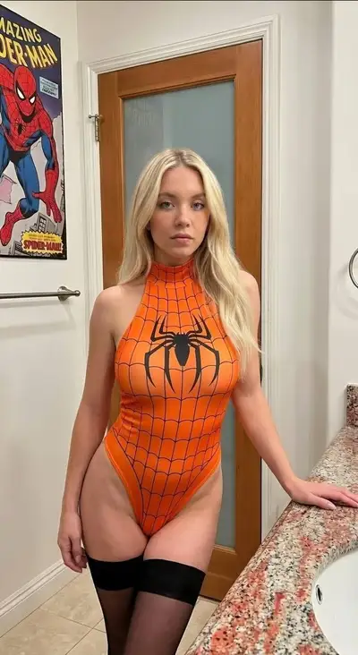 Sadie Sink Spider-Man Bodysuit Prompt