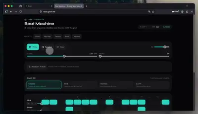 Browser-Beatmaschine mit Beatbox-zu-Pattern-Prompt (Grok)