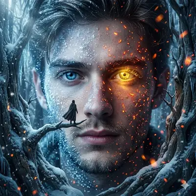 Surreal Cinematic Fantasy Portrait from Frozen Forest