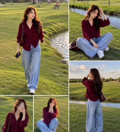 Prompt de GPT Image 2: collage lifestyle de 5 fotos en un parque a la hora dorada