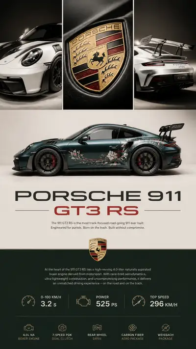 ポルシェ 911 GT3 RS 高級自動車広告