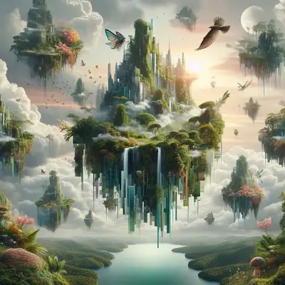 Surreal Digital Collage Landscape