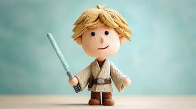 Plasticine Luke Skywalker Lightsaber Illustration