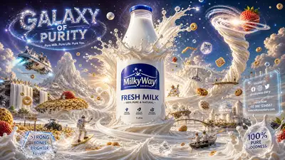 Galaxy of Purity fantasy milk advertisement flyer