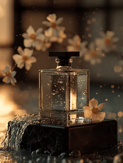 Luxury perfume bottle product photography prompt