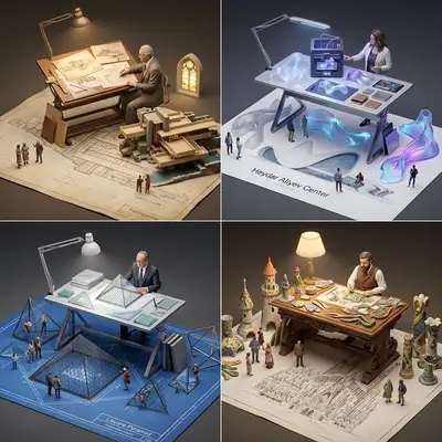 Générateur de Diorama 3D d'Architecte - Créateur d'Espace de Travail Conceptuel