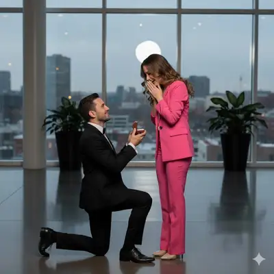 Propuesta romántica en un interior moderno