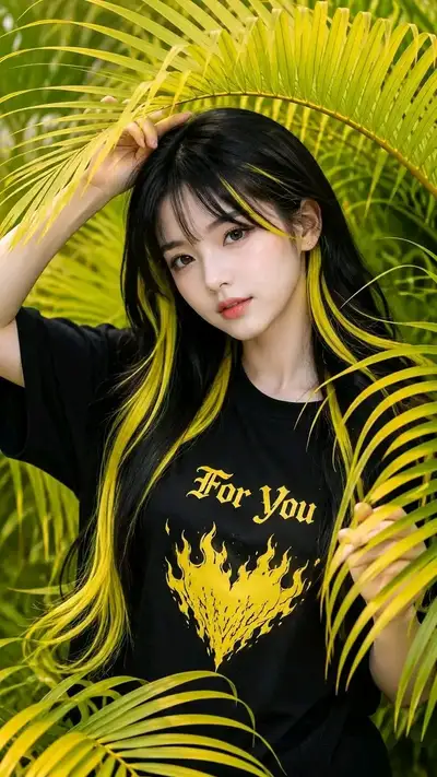 Editorial Fashion Portrait with Neon Streaks